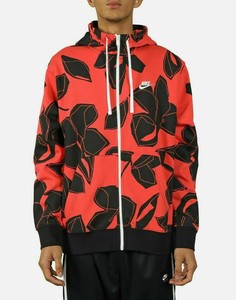 nike men's sportswear club floral full zip hoodie
