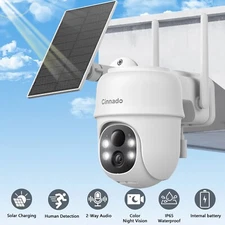 Solar Battery Powered Wireless Security Camera System Outdoor Home Wifi IP 2K