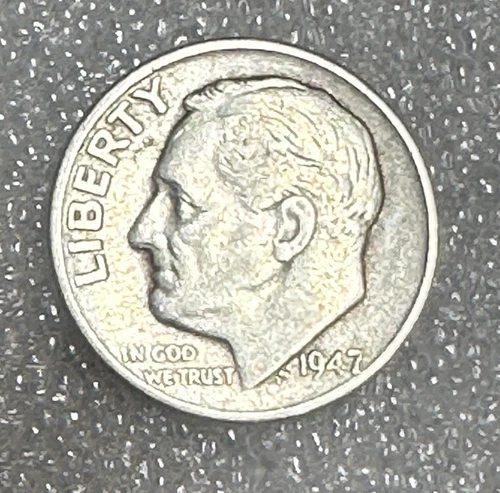 1947 D Roosevelt Dime 90% Silver EF