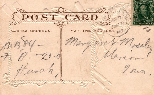Postcard Iowa IA Hampton Athletics Border High School Inset Lounsbury 1909 - Picture 2 of 2