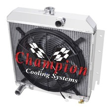 Rn Champion 4 Row All Aluminum Radiator W 16 Fan For 1964 Dodge Dart V8 Engine