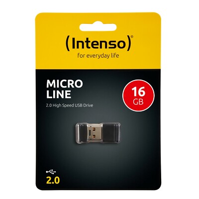 Intenso Micro Line 16 GB USB 2.0 Stick Speicher 16GB mini MicroLine schwarz OVP