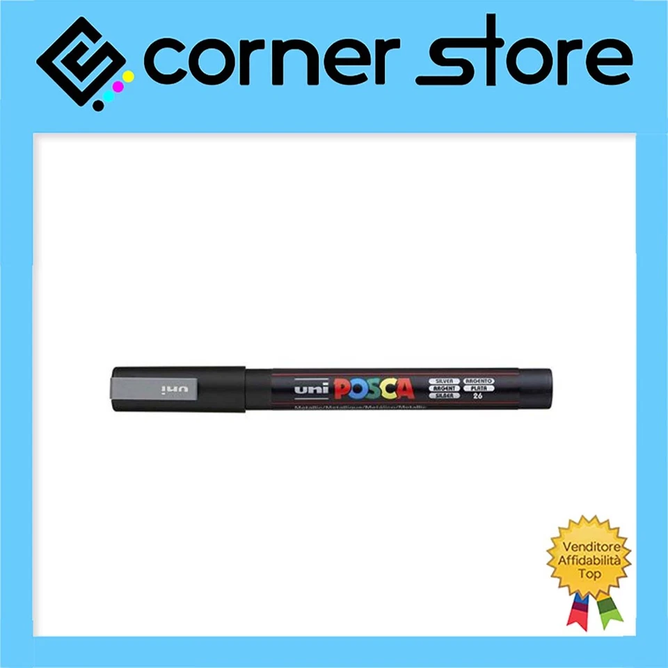Uni Posca - Uniposca Pennarello Indelebile - Pennarelli -Punta 3M-Argento Silver