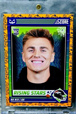 Bo Nix RARE ROOKIE RC INVESTMENT CARD ORANGE PANINI BRONCOS RISING STARS MINT