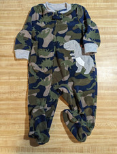 Carter's Baby Boy Size 6 Months 100 Polyester Camoflauge Dinosaur Pajamas
