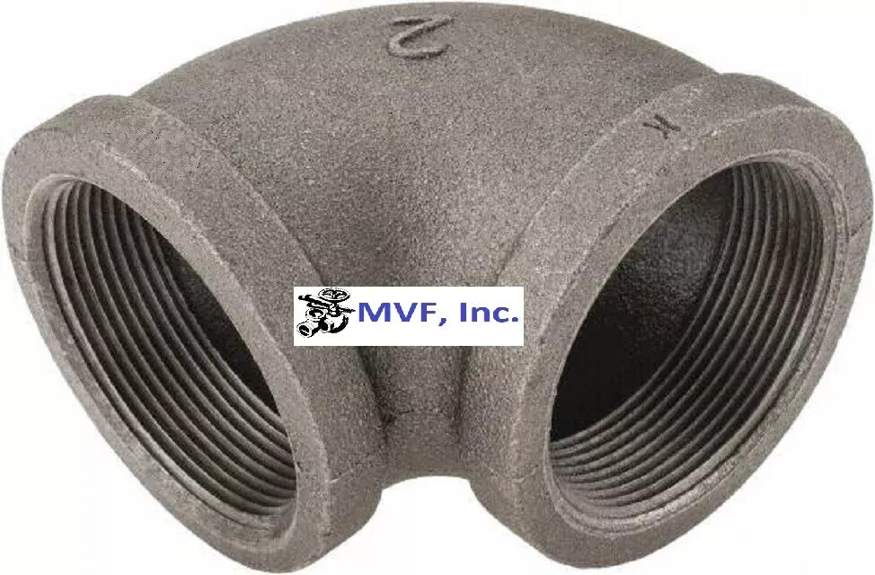 3/4" 150 Female NPT 90° Elbow Black Malleable Iron Pipe Fitting MI010541BMI