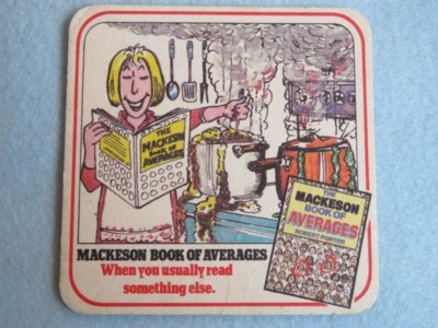 Bier Untersetzer ~ Mackeson Stout Book Of Averages ~ Sollte Lesend Ihr Cookbook
