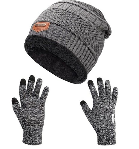 Cappello cuffia Invernali Sciarpa e Guanti Touch Screen Uomo Berretto in  Maglia | eBay