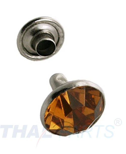 THAL PARTS® 10 pezzi rivetti decorativi rivetti con strass rivetti chat 7 mm ambra strass rivetti