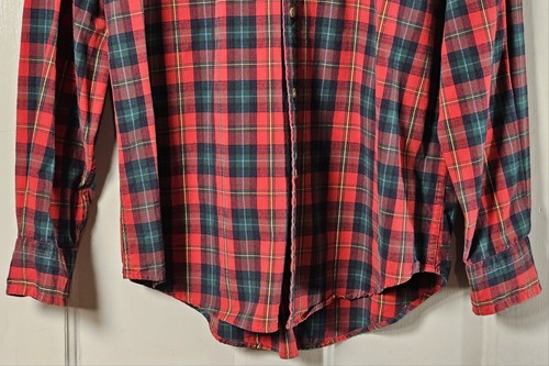 Gorpcore Lands End Shirt Men's M 15-15 1/2 Red Plaid Cabincore L/S Button-Up - Picture 12 of 24