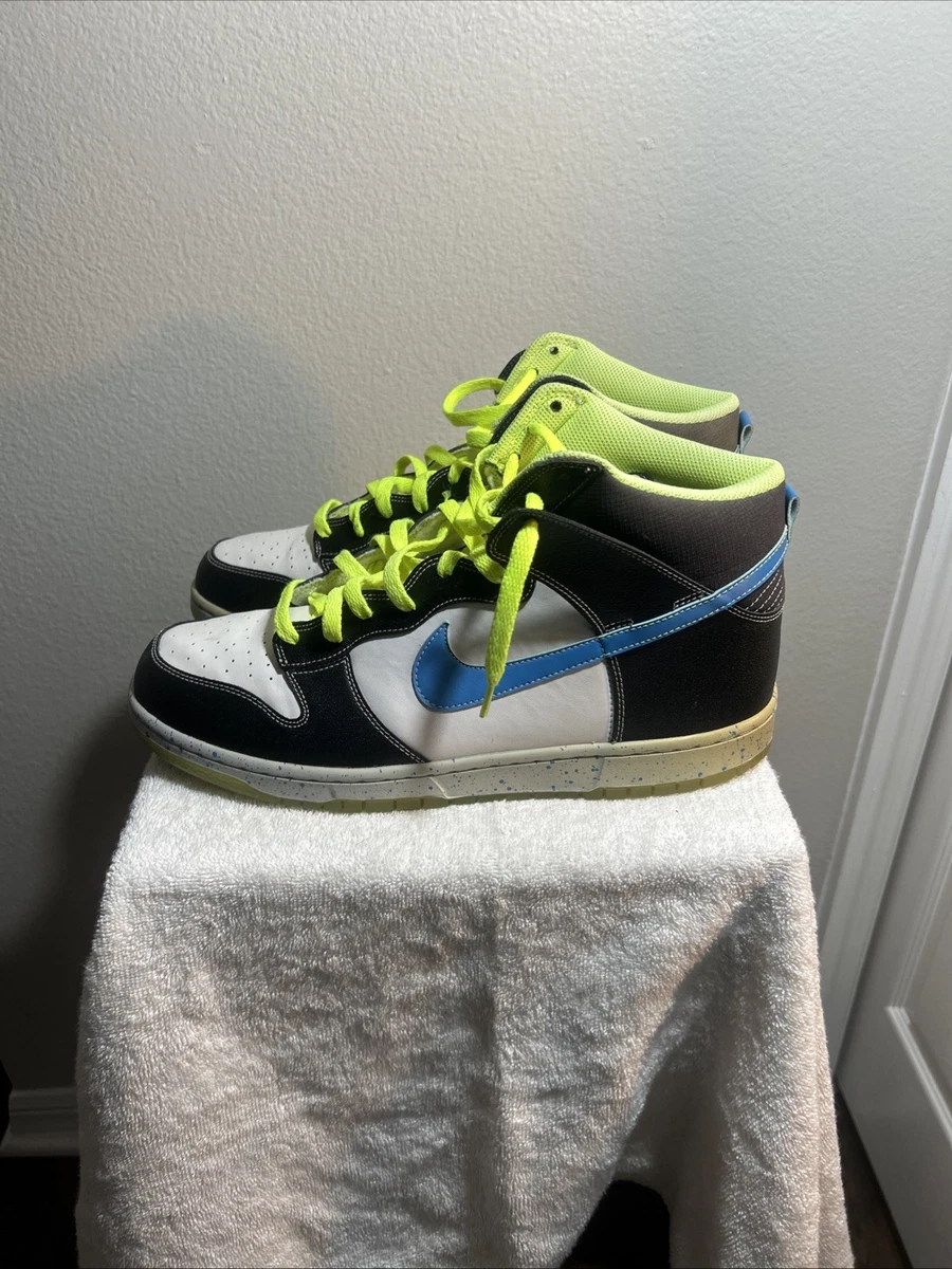 Nike Men’s Size 12 Dunk High SB PRM White Blue 558493-143 Sneakers Shoes 2012 Nike Dunk High AS PRM Size 13 558493-143 White/Blue Glow  main image 3