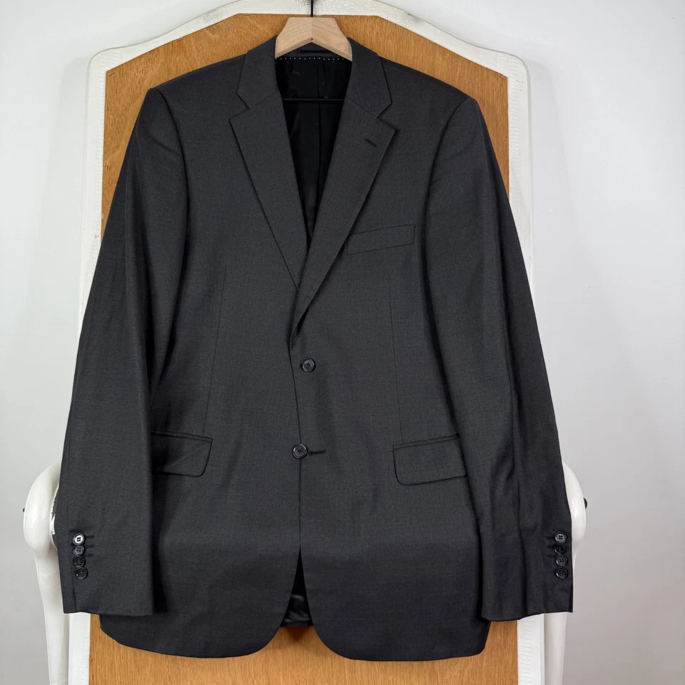 Terno Park Avenue Masculino 40L Cinza 2 Botões F.LLi Cerruti Nobreza Lona de Lã 38x35 - Imagem 2 de 4