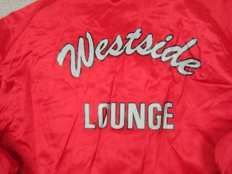 Chaqueta Chalkline De Colección Para Hombres 2XL XXL Roja Hecha en EE. UU. Satén Bombardero Westside Lounge Foto 2 de 4