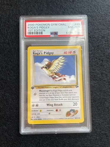 Koga's Pidgey (1st Edition) graded PSA 8 for sale on eBay