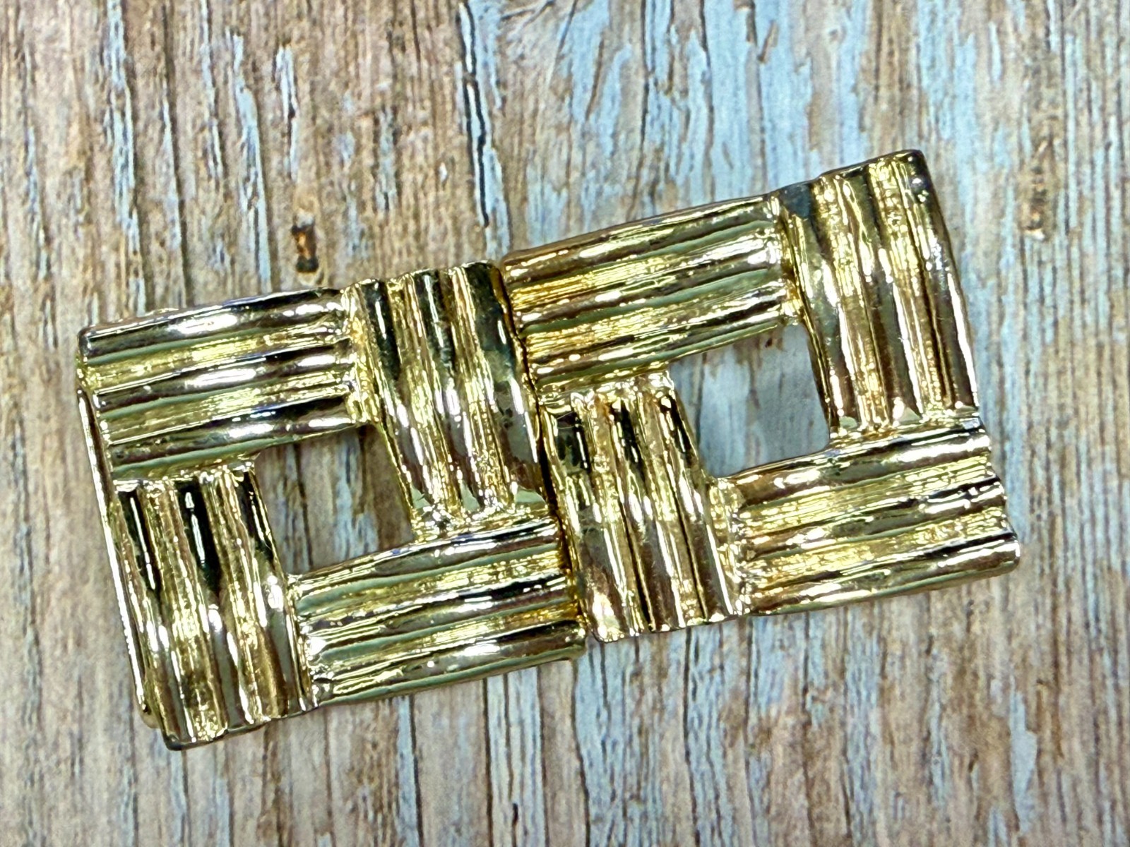 Openwork Bamboo Style Interlocking Two Piece Vint… - image 18