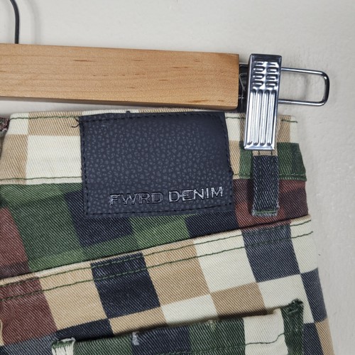 FWRD Denim Jeans Boys 10 Pixel Camo Stacked Multicolor Print Streetwear Cargo - Afbeelding 5 van 11