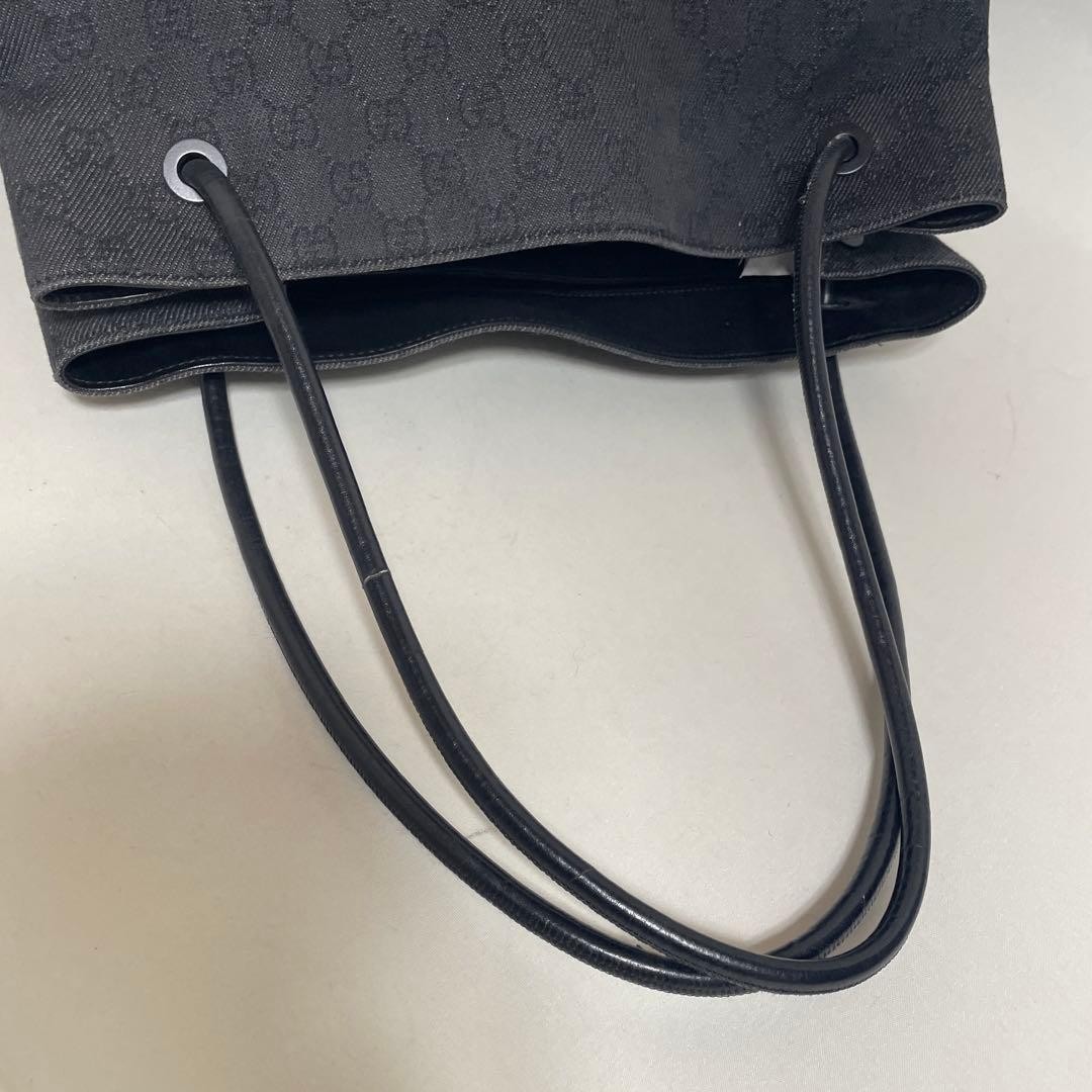 Gucci GG Canvas Tote Bag Black Leather Trim Excellent Condition thumbnail 7