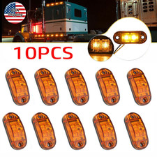 10 x Marker Lights 2.5" LED Truck Trailer Oval Clearance Side Lamp Amber Yellow