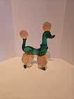 Rare Murano Licio Zanetti Green & Pink Glass Poodle Dog Figure Great Condition