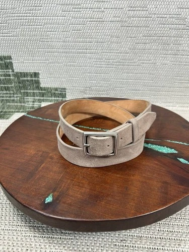 Rag & Bone Belts Mens Size Large Beige Leather Silver Adjustable Buckle Dress