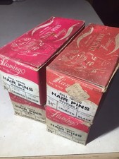 4 Box Vintage Flamingo Hair Pins Ball Tipped Crimped Invisible Bob Bobby 1 3/  4  