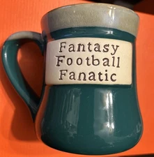 Tumbleweed Fantasy Football Fanatic Coffee Tea Mug Cup Green Pottery Rare
