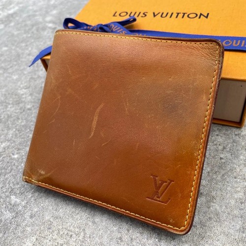Louis Vuitton Nomad Wallet Caramel Leather Bifold Pre-owned From Japan