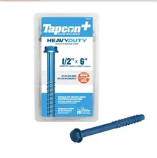 🧱 Tapcon 1/2" x 6” Steel HexWasher-Head Concrete Anchors (10-Pack) | Heavy-Duty
