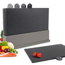 Masthome Chopping Board Set, Dishwasher Safe Plastic Cutting Board with Stand &