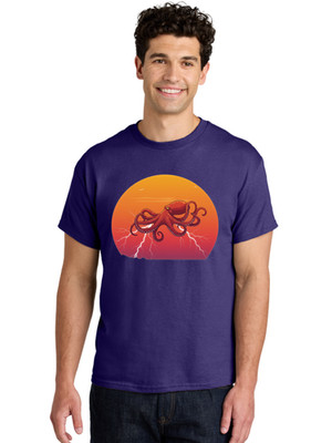 Octopus-4 Mens Graphic Tee, 100% Cotton, Casual Summer Wear