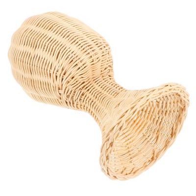 Rattan Hat Stand for Display with Stable Base and Round Dome Shape in Beige