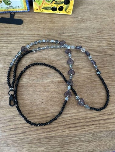 Casetify Smartphone Shoulder Strap Adjustable Black Transparent Beads Summer - 第 1/7 張圖片