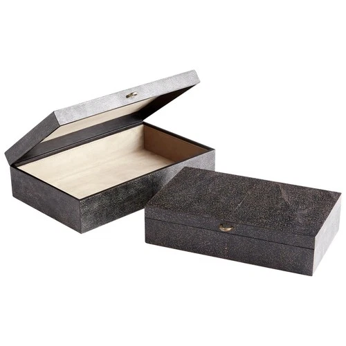 Container CYAN DESIGN PUMA Boho Black Bronze Leather Wood - Picture 4 of 4