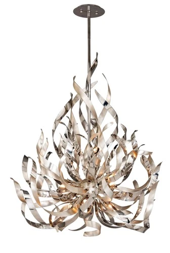 Corbett Lighting 154-49 Graffiti 9 Light 34"W Sputnik Chandelier - Silver - Picture 3 of 3