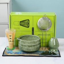 7pcs matcha whisk set - Matcha Bowl with Spout, 1 Matcha Whisk green matcha kit