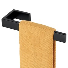 Matte Black Hand Towel Bar Bathroom Holder Wall Mount Kitchen Shelf SUS304