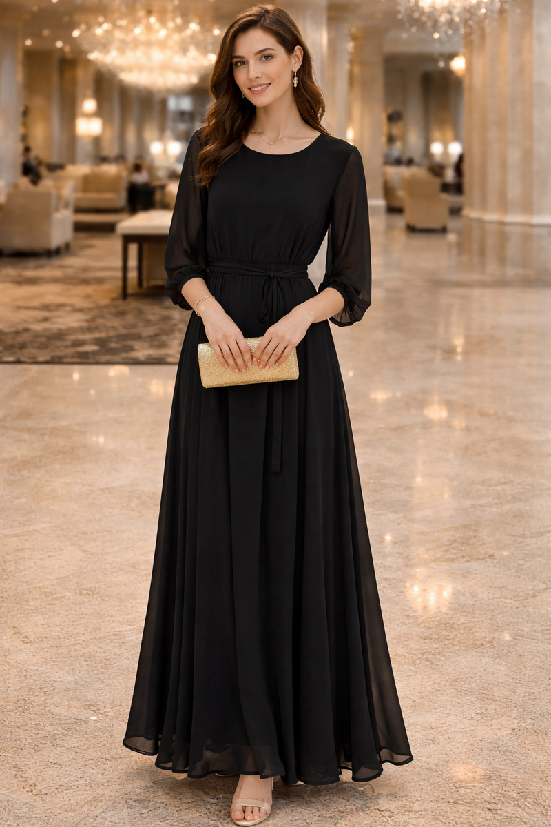 Baltic Born Women's Medium Black Chiffon 3/4 Sleeve Rebecca Maxi Dress | eBay Baltic Born Women's Medium Black Chiffon 3/4 Sleeve Rebecca Maxi Dress | eBay