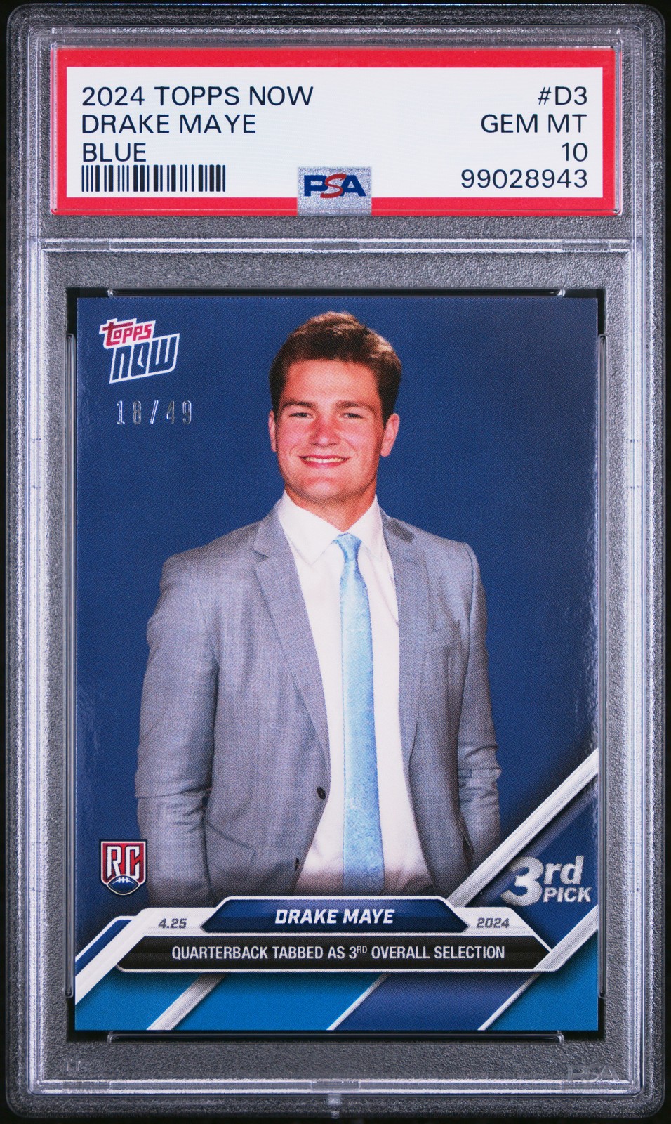 Drake Maye Topps Now #D3 Blue