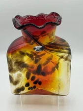 Blenko SPECIAL EDITION MARS Helios 384 Water Bottle, Unique Ruffled Spout