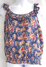 Pure Energy Shirt Plus Size Nwts Blue Floral Ruffled Top NICE Pink 