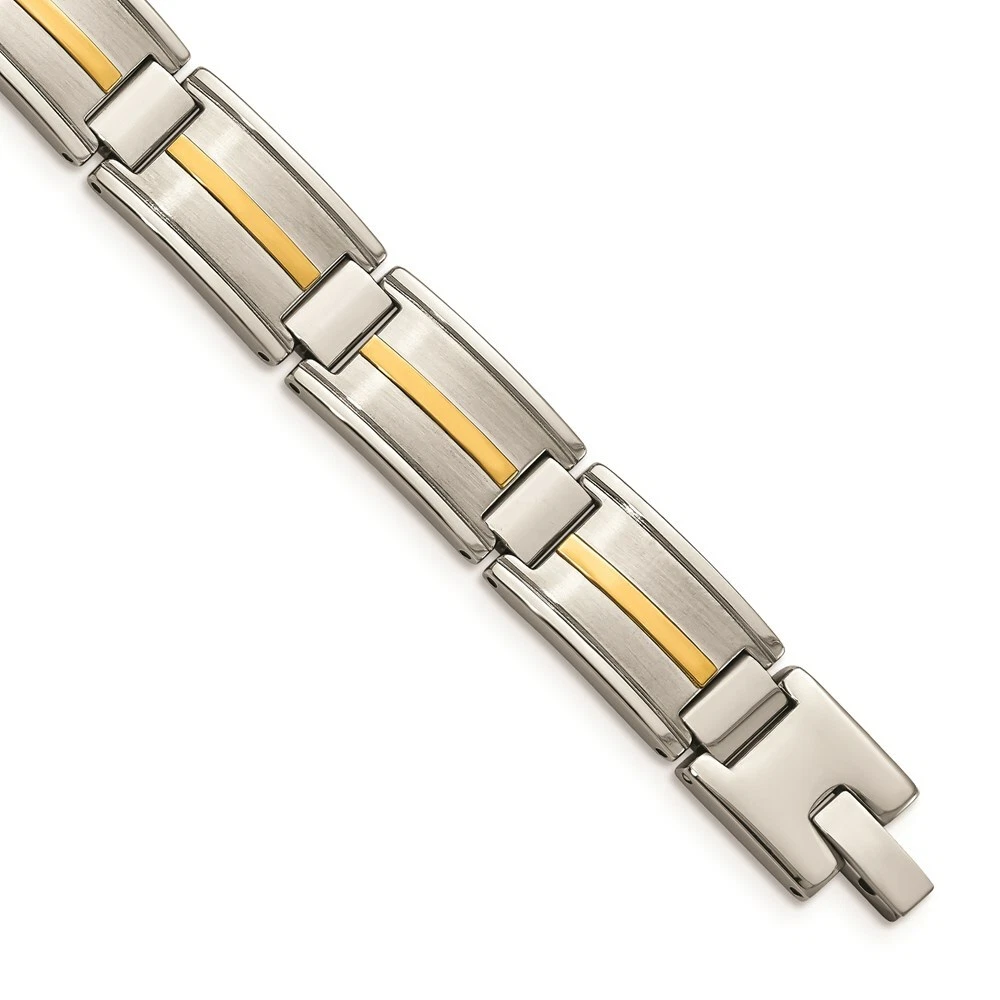 Stainless steel and 14k gold best sale bracelet