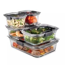 Rubbermaid 10Pc Brilliance Glass Food Storage Set ( New ) - Free Shipping