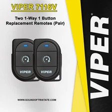 Pair of Viper 7116V 1-Way 1 Button Replacement Remote Control Transmitter 7111V