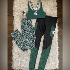 EUC Michigan State University Spartans Green and White Athletic Set S/M