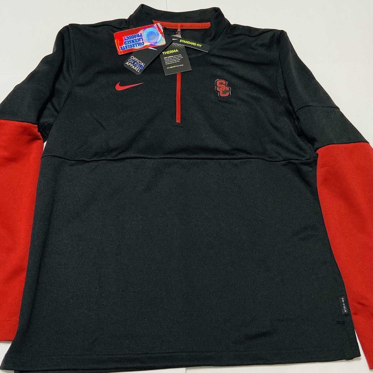 NIKE USC Trojans 1/4 Zip Sweater On-Field Apparel Jacket CQ5716 Medium $85