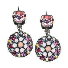 Mariana Earrings Shimmering AB, Fuchsia, White Opal  Lt. Rose Austrian Cryst...