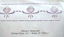 Stencil Ease Royal Heart Border 4-1/2" x 6" Repeat Pre-Cut Reusable Matte NIP 