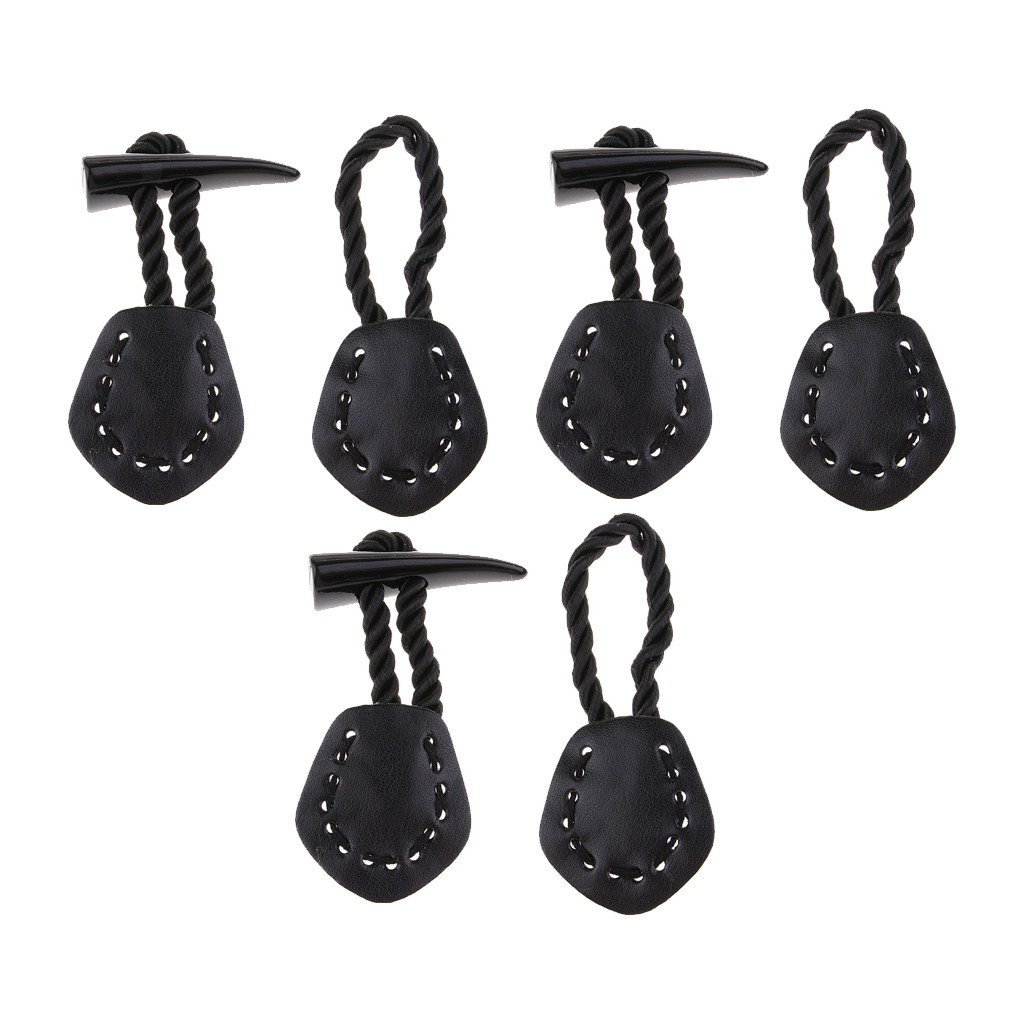 3 Set Fashion Leather Horn Toggle Buttons Trench Duffle Coat Jacket