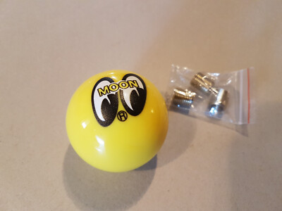 Mooneyes Schaltknauf Eyeball Gelb Moon Logo Billiartkugel Hot Rod US Car