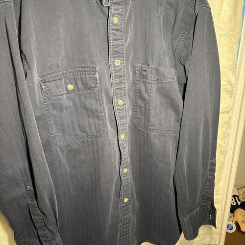 Camisa Timberland con botones para hombre XL azul manga larga 100 % algodón - Imagen 5 de 6